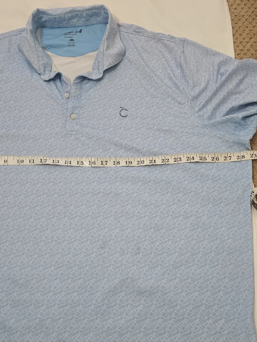 Johnie O Sky Blue Micro-Pattern Polo Golf XXL‎